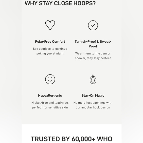 Ardant Stay Close Gold Teardrop Hoops with White Sapphire - Picture 6 of 8